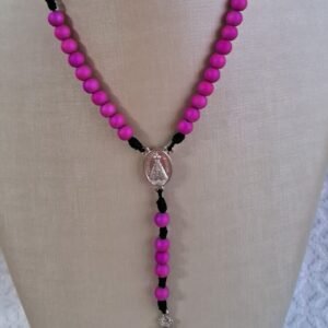 Terço Emborrachado - Rosa Pink