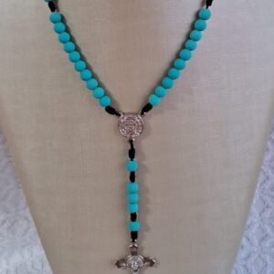 Terço Emborrachado - Azul Turquesa