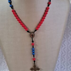 Terço Emborrachado - Vermelho e Azul